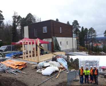 Panel house, on site in Elverum, Norway