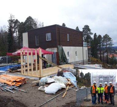 Panel house, on site in Elverum, Norway